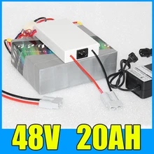 48V 20AH Lithium Battery Pack , 54.6V 1000W Electric bicycle Scooter solar energy Battery , Free BMS Charger Shipping