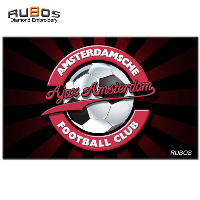 RUBOS AJAX Soccer DIY 5D Diamond Painting Netherland Team Badge Complete Square Or Round Diamond Embroidery Christmas Hobby Kids (5)
