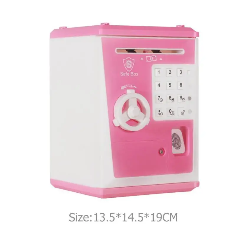 Electronic Piggy Bank ATM Password Money Box Cash Coins Saving Box ATM Bank Safe Box Automatic Deposit Banknote Christmas Gift