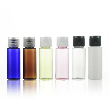

100 x 20ml Colorful Flat Shoulder Easy Flip Lid PET Bottle Portable Travel Plastic Jar Wholesale