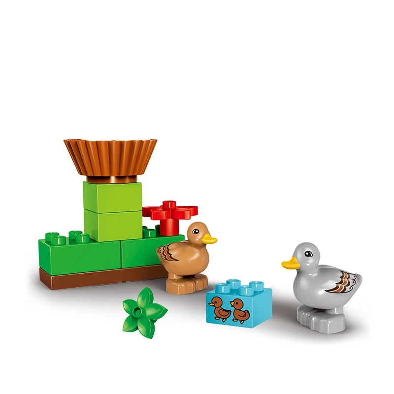 13 шт. обучающая модель DIY Кирпичи Строительные блоки наборы животные ферма утки детские игрушки совместимы с кирпичом