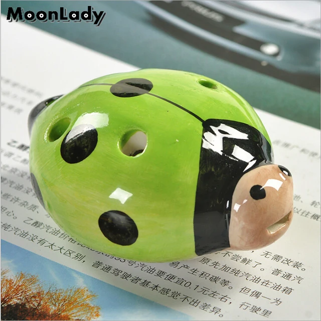 Colorful Porcelain Ladybug Ocarina 6 Holes Wind Musical Instrument for Music Amateurs and Beginners Children’s Toy and Gifts