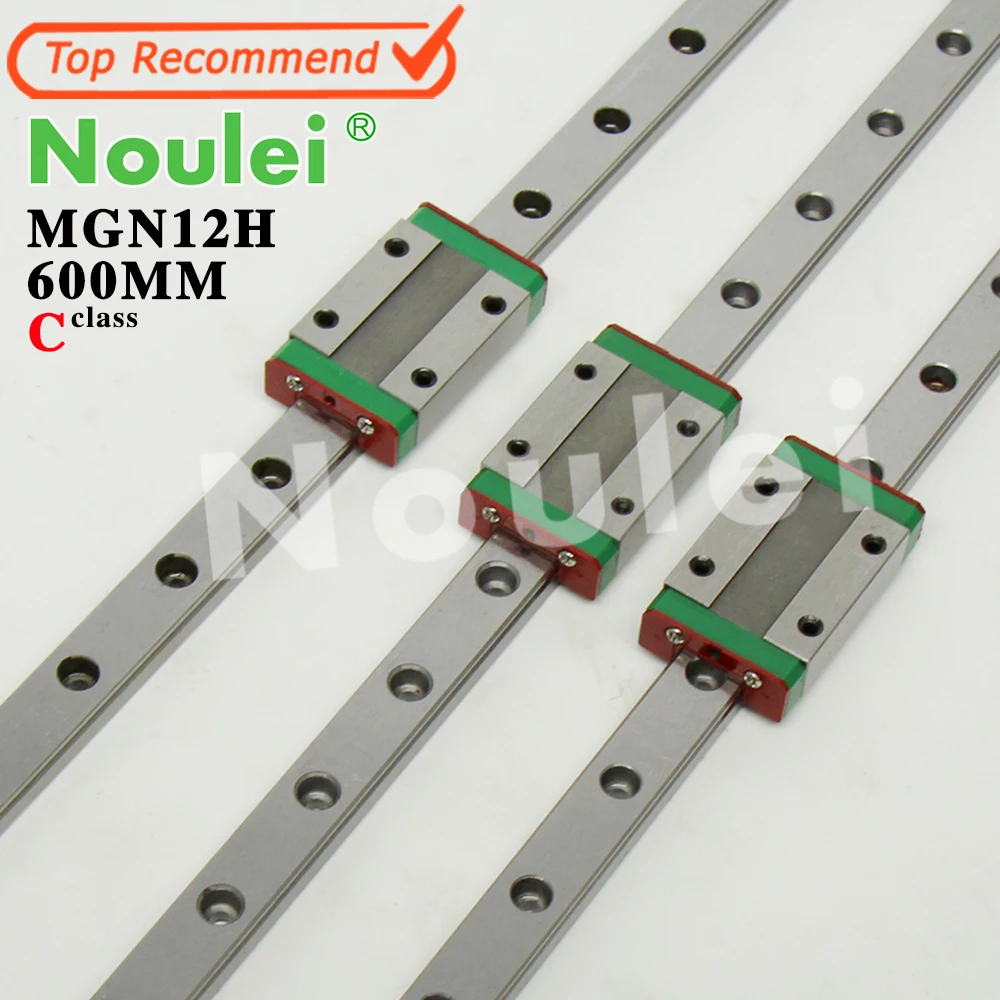 

Noulei Mini MGN12 12mm linear guide rail 3 pcs 600mm with MGN12H slide Block for CNC X Y Z axis parts