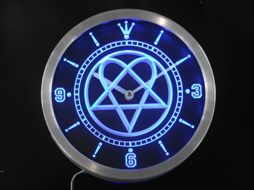 

nc0166 Him Heartagram Logo Band Neon Sign LED Wall Clock