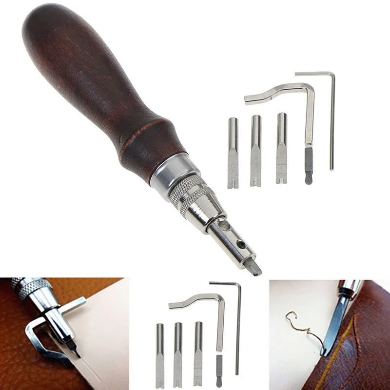

Multi-Purpose Leather Paper Cloth Craft Tool Set Edge Pressing Cutting Grover DIY Hand Stitching Sewing 7-In-1 Tool