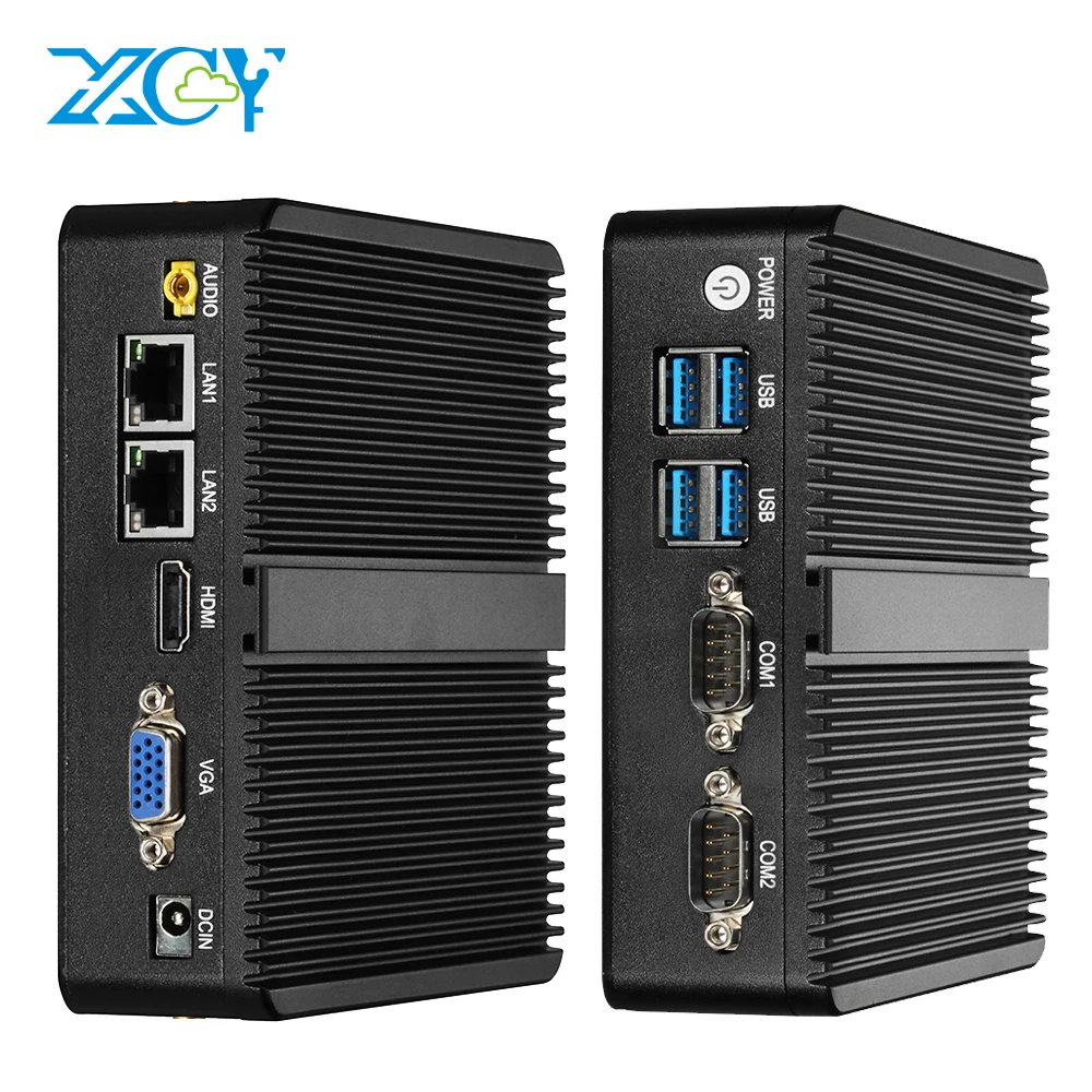 Flash Sale XCY sin ventilador Mini PC Intel Celeron N4100 doble Gigabit Ethernet 2x RS232 HDMI VGA 4xUSB WiFi Windows 10 Linux ordenador Industrial eKo6aXxE