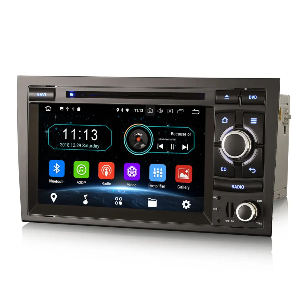 Top Erisin ES3974A PX30 Android 8.1 Car Multimedia Player 7" Car DVD GPS for AUDI A4 S4 RS4 B9 B7 SEAT EXEO 1