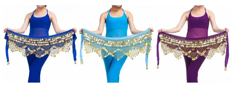 Дешевые танцевальная одежда Для женщин спортивная одежда треуголный набедренный шарф разноцветными стразами регулируемой посадки 300