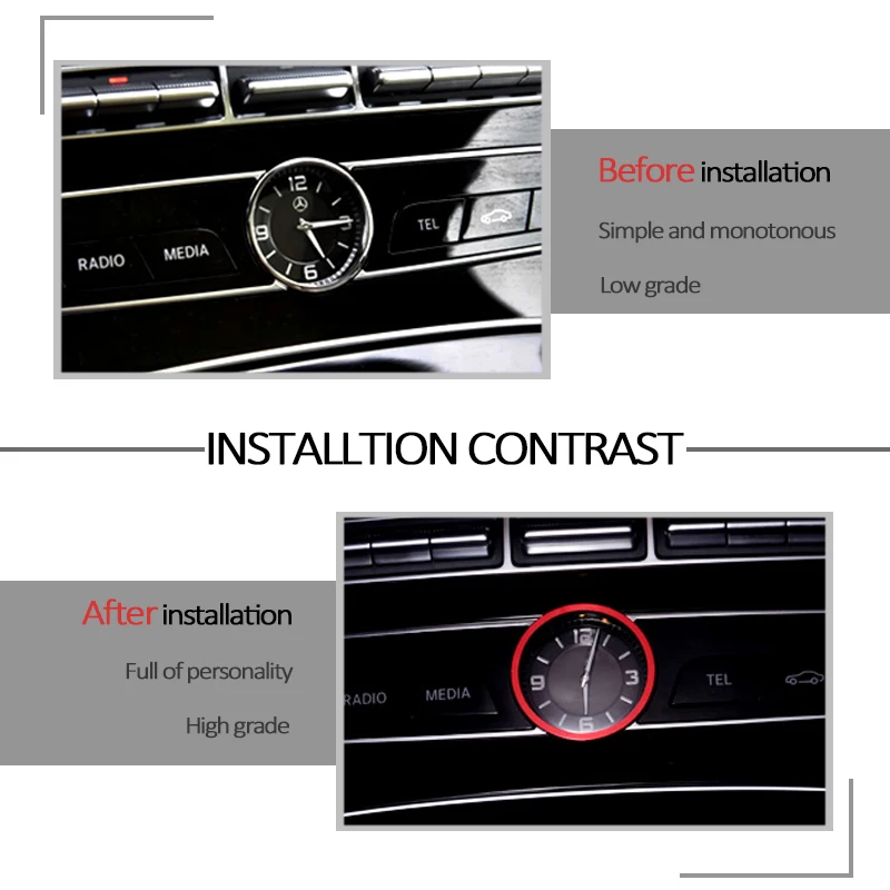 NOANS 1 шт. автомобильный Стайлинг приборной панели цифровые часы кольца в оправе AMG наклейки Алюминиевые кольца для Mercedes Benz W213 E класс аксессуары
