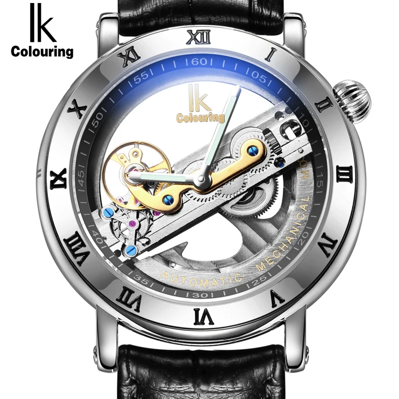 حقيقي Ik التلوين الإبداعية الجوف التلقائي الميكانيكية ووتش جديد تصميم الساعات الصلب العلامة التجارية الرجال الهيكل العظمي Relogio Masculino حقيقي Ik التلوين الإبداعية الجوف التلقائي الميكانيكية ووتش جديد تصميم الساعات الصلب العلامة التجارية الرجال الهيكل العظمي Relogio Masculino