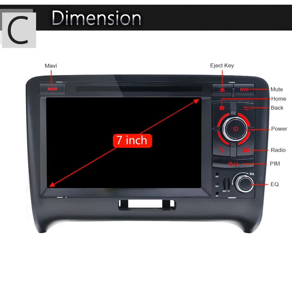 Sale Eunavi Android 9.0  Car Radio GPS 2 Din Car Multimedia Player DSP  For Audi/TT 2006-2012 Canbus DDR3 2GB OBD2 Bluetooth Wifi DVR 4