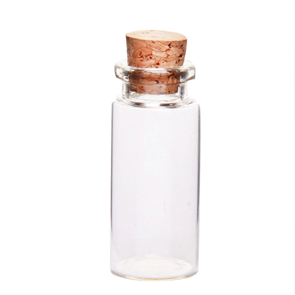 

50 Pcs 1Ml Lovely Small Wish Bottle Tiny Clear Empty Wishing Glass Message Vial With Cork Stopper Colorful