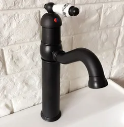 Swivel Spout Water Tap Oil Rubbed Black Bronze Single Handle Single Hole Kitchen Sink & Bathroom Faucet Basin Mixer Tap anf366