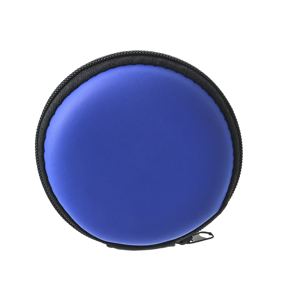 dark blue 8.3x3.5cm Junejour мини коробка для хранения наушников простые круглые брелки для хранения монет Дата-кабель USB кабели карманный органайзер для хранения - Цвет: dark blue 8.3x3.5cm