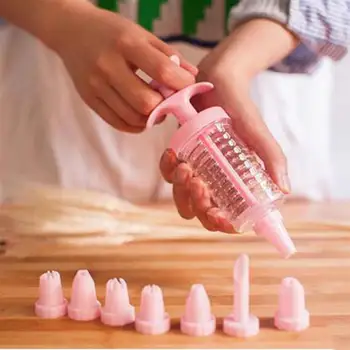 

7Pcs Nozzle Biscuit Cookie Presses Fondant Pressure Gun Flower Mouth Baking Tools Set Kitchen Cake Decorating Tool
