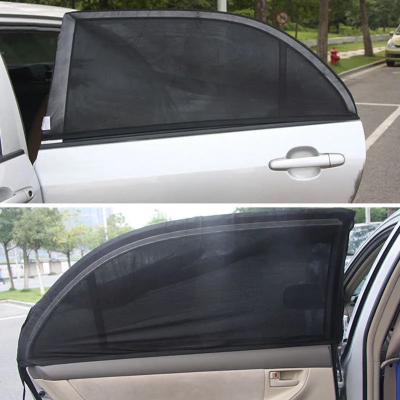 2pcs Car Front Rear Side Window Sun Shade Sunshade Curtain Uv