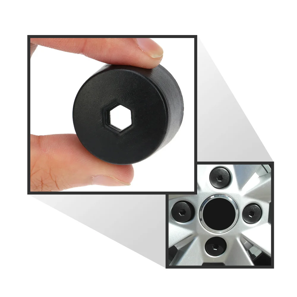 Car Style 20Pcs 17mm Car Wheel Nut Cover Bolt Cap Removal Tool for VW