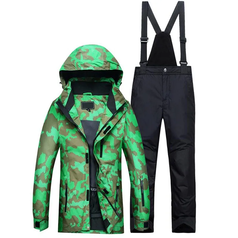 

Children's Ski Suit Jacket+Pants Set Can Resist -30 Temperature Boys Winter skiing Suits Wear Windproof Waterproof Boy's Ski Set