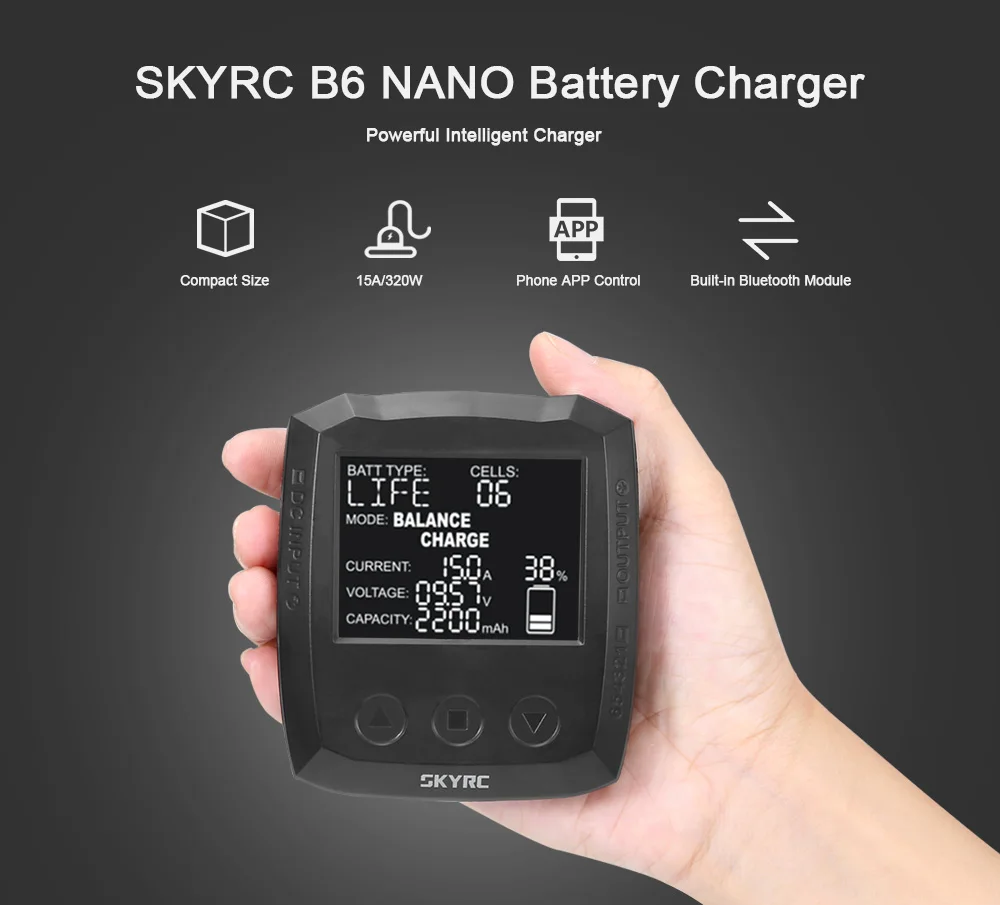 SKYRC B6 Nano LiPo мини зарядное устройство Dis зарядное устройство 15А/320 Вт DC 9-32 В мини зарядное устройство для Lilon/LiPo/LiHV/NiMH/NiCd/PB батареи