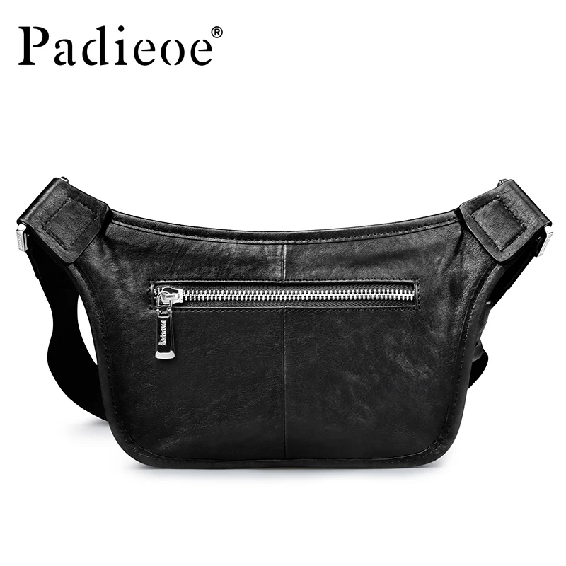 Padieoe Высокое качество Мужская поясная сумка из натуральной кожи для денег мобильный телефон Мужская мода Регулируемый ремень поясная сумка