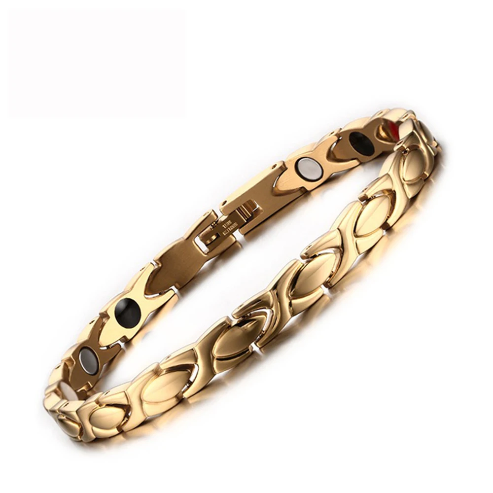 

Korean Titanium Steel Bracelet Magnetic Health Power With Magnetic Ion Infrared Bracelet for Great Christmas Gift Unisex Jewelry