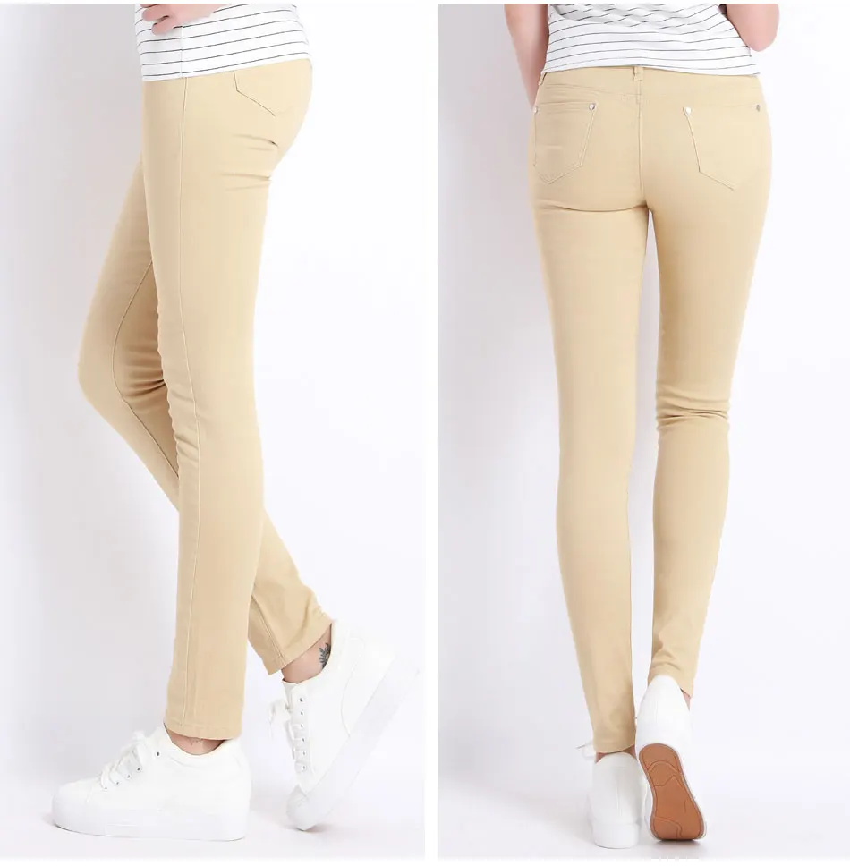 Обтягивающие женские брюки карамельного цвета, брюки-карандаш, весна-осень, Стрейчевые брюки цвета хаки для женщин, облегающие Женские джинсовые брюки