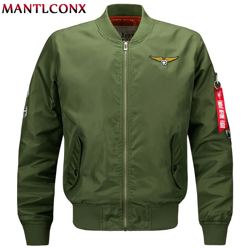

MANTLCONX Male Female Bomber Jacket Men Plus Size Coat 2019 Spring Men's Flight Windbreaker Pilot Baseball Jackets Men Overcoat
