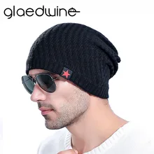 Glaedwine НОВАЯ шапка красная кепка со звездами Мужская зимняя шапка Мужской трикотажный свитер шерстяные шапочки мужские зимние шапки кепки в стиле хип-хоп осень gorro