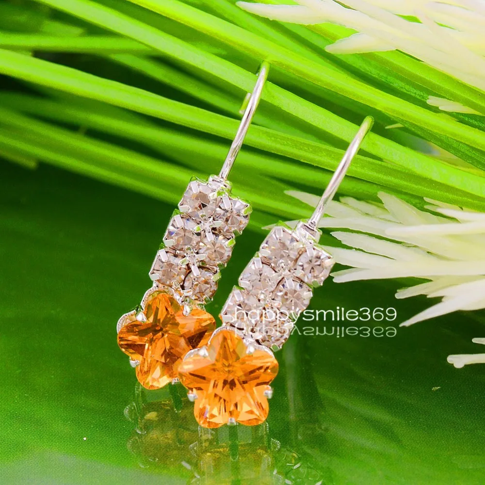 Exquisite plum flower Earring Dangle Silver Plated Wedding Jewelry sniping | Украшения и аксессуары