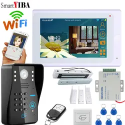 Smartyiba 7-дюймовый белый Мониторы RFID пароль Wi-Fi Беспроводной видео-телефон двери Дверные звонки Камера домофон Системы с блокировкой двери