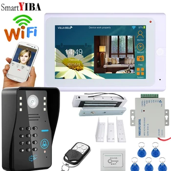 

SmartYIBA 7Inch White Monitor RFID Password Wifi Wireless Video Door Phone Doorbell Camera Entry Intercom System With Door Lock
