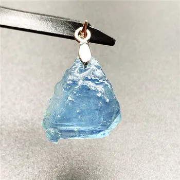 

Natural Aquamarine Pendant Women Men Love New Gift 22x19x9mm Blue Stone 925 Silver Crystal Fashion Luxury Necklace Pendant AAAA