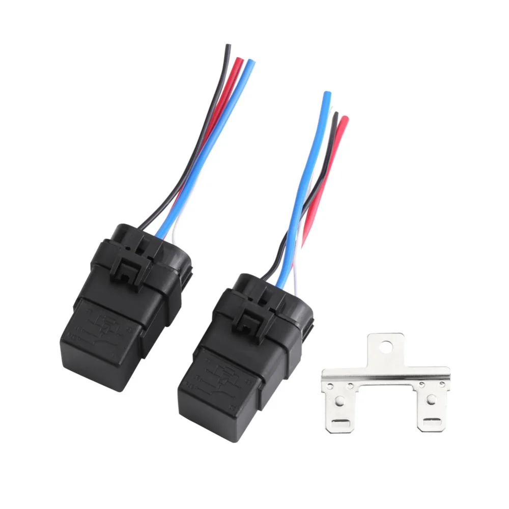 

One Set DC12V 40A 4Pin Automobile Relay Wire Waterproof Integrated Car Auto Socket Free Shipping