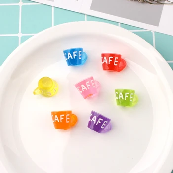 

50pcs/lot 25X16mm resin Simulation CAFE Coffee cup resin crafts Cabochon Embellishment for diy phone accessories