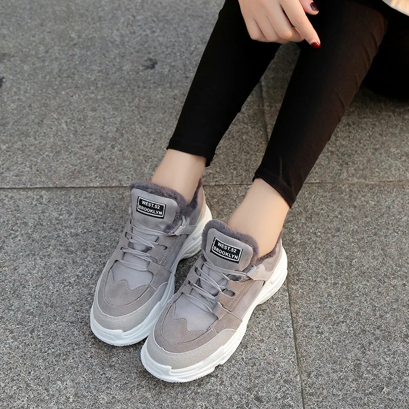 Tleni Sneakers Women Winter Running Shoes for Women Cotton Plush Mixed Colors Sport Shoes Woman 2018 Winter Shoes Women ZK-01