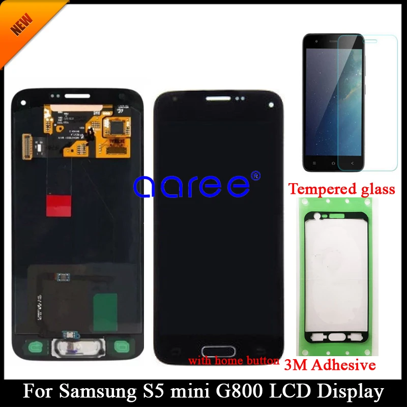 100% протестированный Super AMOLED для SAMSUNG S5 Mini G800 ЖК-дисплей Samsung G800F MINI ЖК-экран с