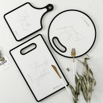 

Black edge chopping board PP kitchen cutting board baking sushi fruit and vegetable antibacterial mildew bread board C621939