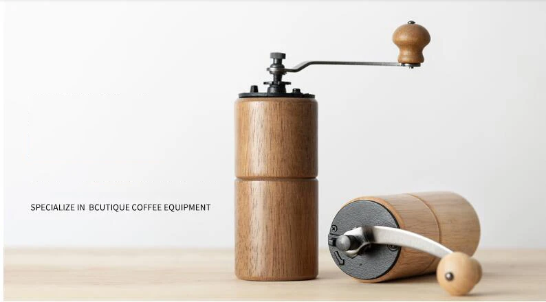 Manual Wooden Coffee Grinder Manual Coffee grinder Stainless steel Burr grinder Conical Coffe bean miller