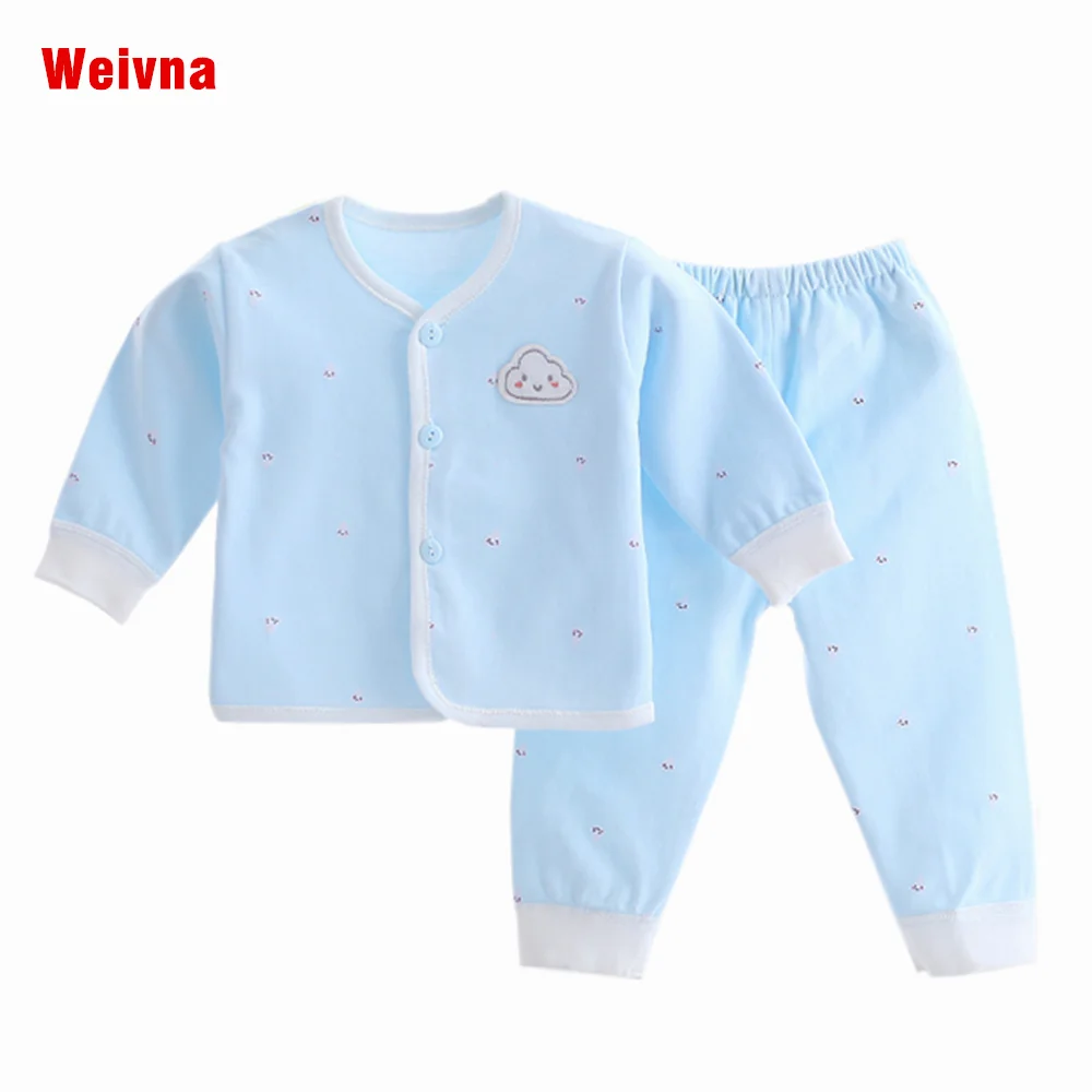2017 New Arrive Newborn Baby Underwear Set Cotton Long Sleeve Sleepwear