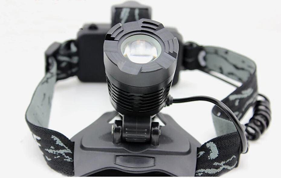 Headlamp Linterna Cabeza White+Yellow Lighting 18650 Zoomable Head Lamp Led Head Torch flashlight headlight with Battery Charger