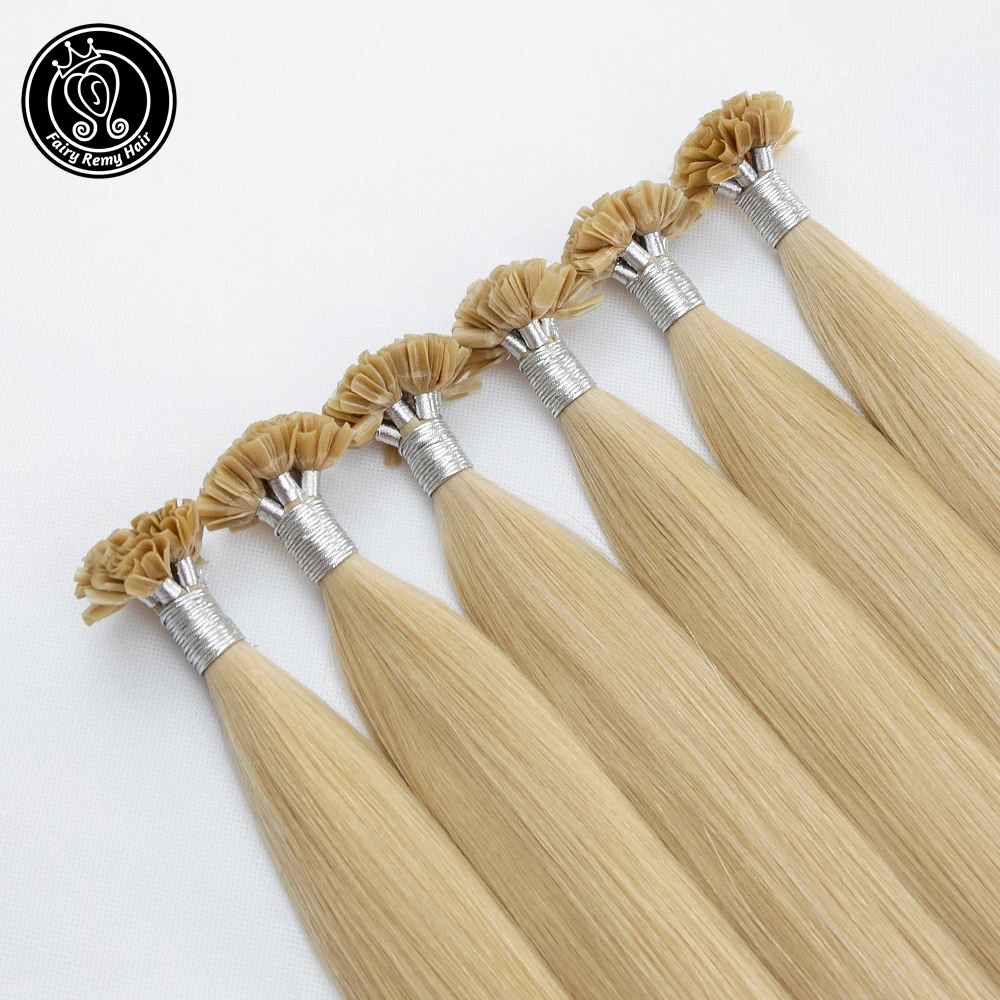 Фея Волосы Remy 0 8 г/локон 16 &quot18&quot с u образными клипсами для фиксации накладные