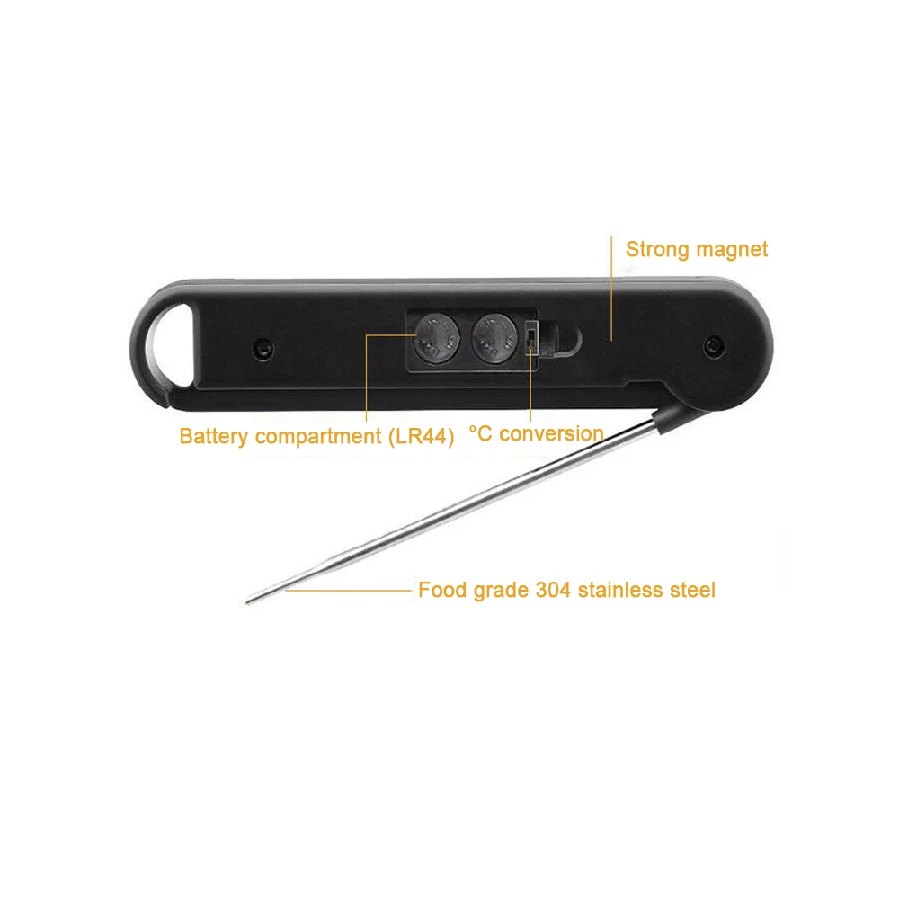 Waterproof Professional Gourmet Food Digital BBQ Thermometer for Barbecue Meat Instant Read Thermometers Calibration Backlight (6)