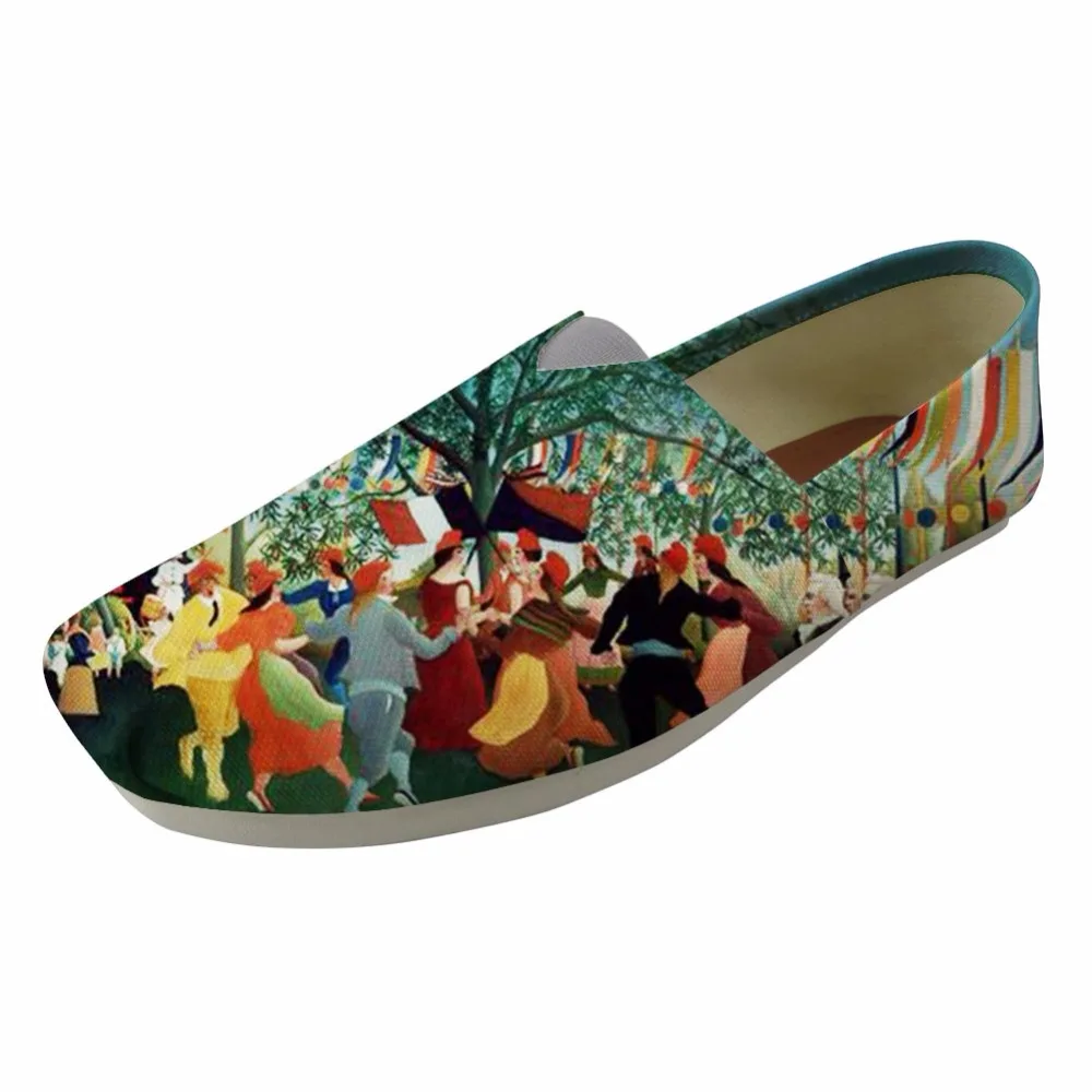 

Women Flats Shoes Casual Comfortable Ladies Loafers Light Female Lazy Sip on Flat Artist Painting Printing Henri Rousseau