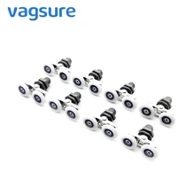 4pcs-8pcs/set Diameters 20/23/25/27mm Double Swinging Wheels Pulley Bearing For Sliding Glass Door Rollers Shower Cabin Hardware 4pcs-8pcs/set Diameters 20/23/25/27mm Double Swinging Wheels Pulley Bearing For Sliding Glass Door Rollers Shower Cabin Hardware