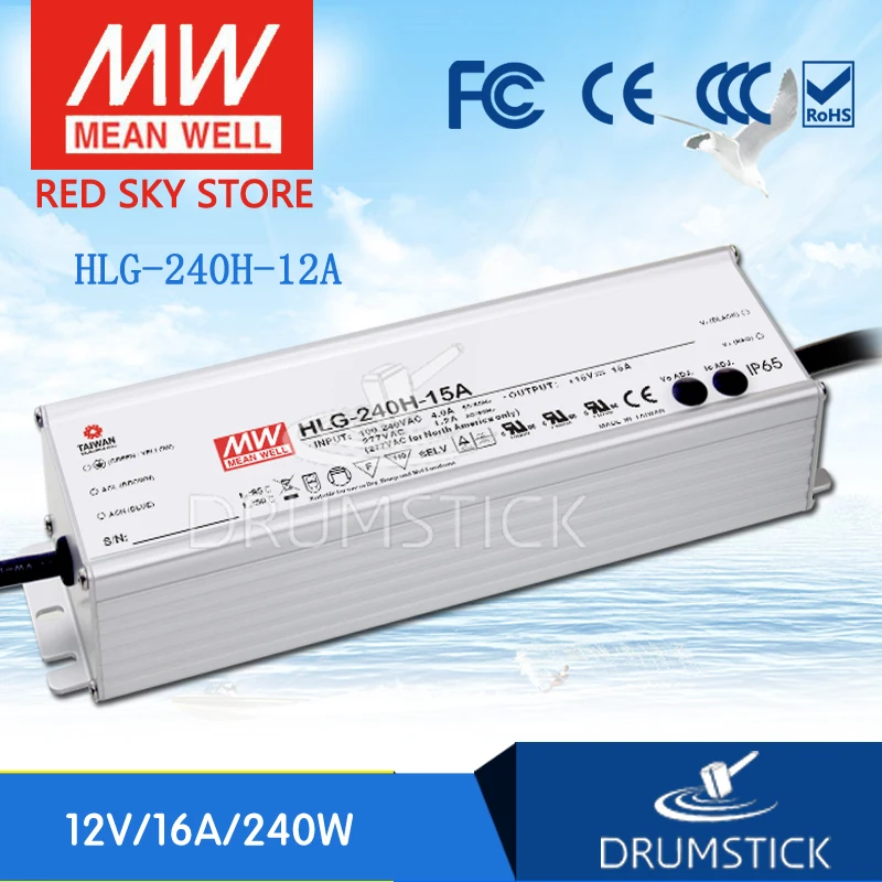

MEAN WELL HLG-240H-12A 12V 16A meanwell HLG-240H 12V 192W Single Output LED Driver Power Supply A type