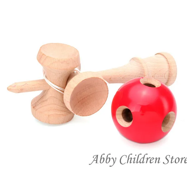 Abbyfrank 5 отверстий 5 чашка деревянная Kendama Традиционная игрушка мяч игра PU крашеный пляжный Kendama мячик для жонглирования подарок для детей и взрослых