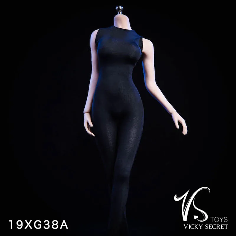 

VSTOYS 19XG38 Tights Black White Bodysuit Clothing 1/6 Sexy Girl Figure Clothing F 12" Female TBLeague Large Bust Seamless Body