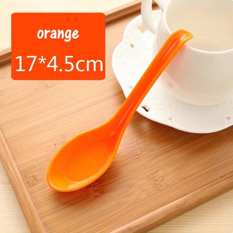 Candy Color Hook Spoon Melamine Soup Spoon Noodle Soup Food Spoons Adults Kids Tableware