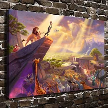 H1215 Thomas Kinkade Le Roi Lion, HD Impression Sur Toile décoration de La Maison Salon chambre Mur photos Art peinture