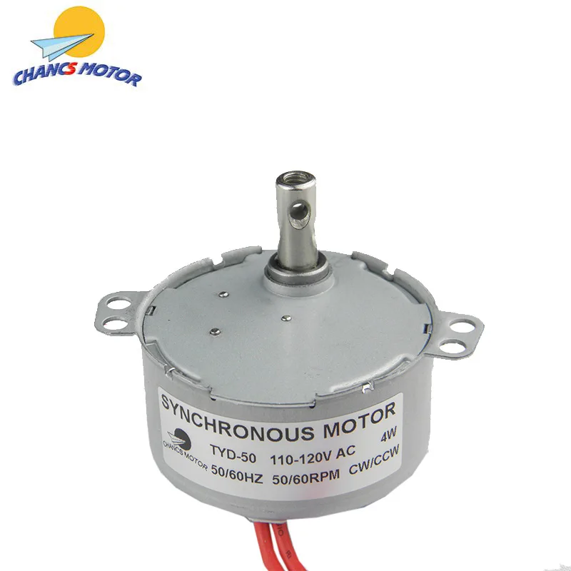 

CHANCS Synchronous Electric Motor TYD-50 110V AC 50-60RPM CW/CCW 4W Torque 0.4Kg.cm